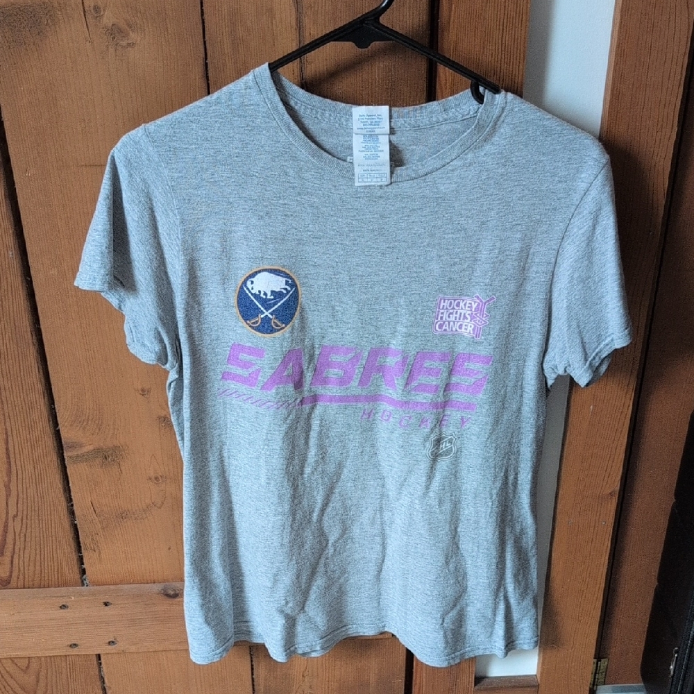 Fanatics Gray Sabres Tee with Pink and Blue Accents